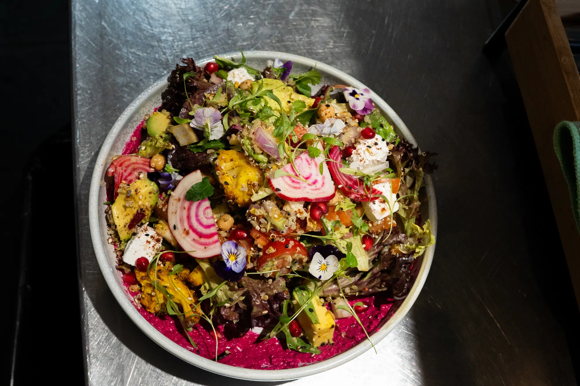 Fresh salad bowl at Bud Cafe in Taren Point